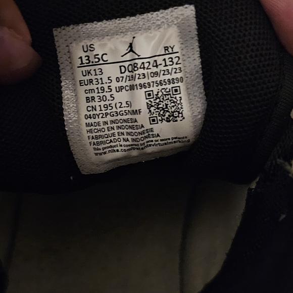 Jordan Kids Black and White High-Top Sneakers - Picture 8 of 13